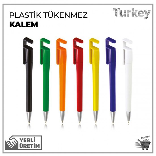 Telefon Tutuculu Plastik Tükenmez Kalem